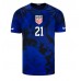 Förenta staterna Timothy Weah #21 Borta Kläder VM 2022 Kortärmad